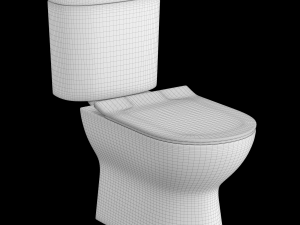two piece rounded rectangle shape ewc toilet modeled in 3ds max 3D 模型