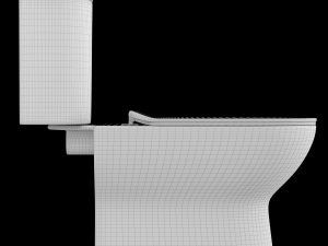 two piece rounded rectangle shape ewc toilet modeled in 3ds max 3D 模型