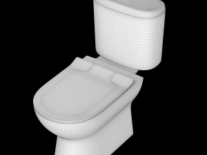 two piece rounded rectangle shape ewc toilet modeled in 3ds max 3D 模型