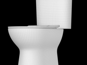 two piece rounded rectangle shape ewc toilet modeled in 3ds max 3D 模型