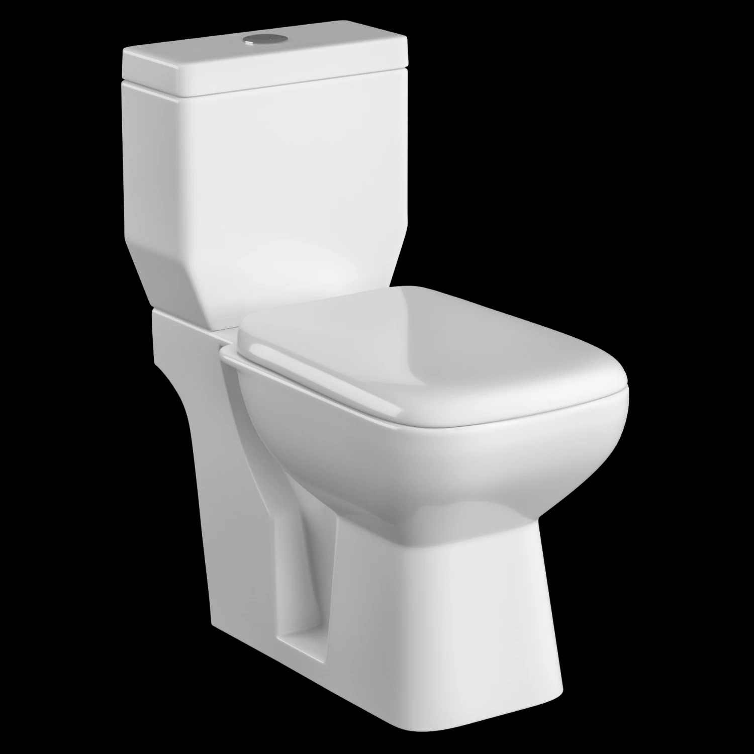 two piece rectangle shape ewc toilet modeled in 3ds max 3D Model .c4d .max .obj .3ds .fbx .stl .blend 
