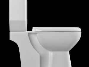 two piece rectangle shape ewc toilet modeled in 3ds max Modèle 3D