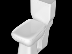 two piece rectangle shape ewc toilet modeled in 3ds max Modèle 3D