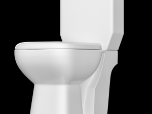 two piece rectangle shape ewc toilet modeled in 3ds max Modèle 3D