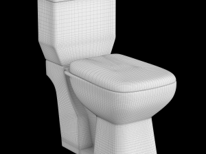 two piece rectangle shape ewc toilet modeled in 3ds max Modèle 3D