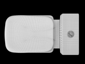two piece rectangle shape ewc toilet modeled in 3ds max 3D Model
