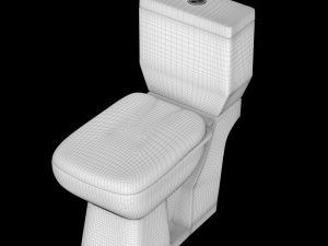 two piece rectangle shape ewc toilet modeled in 3ds max Modèle 3D