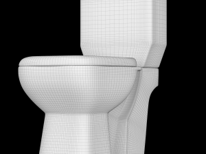 two piece rectangle shape ewc toilet modeled in 3ds max Modèle 3D