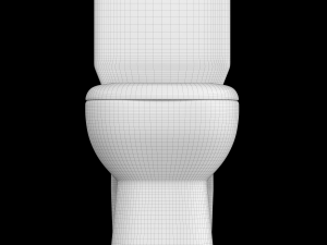 two piece rectangle shape ewc toilet modeled in 3ds max Modèle 3D