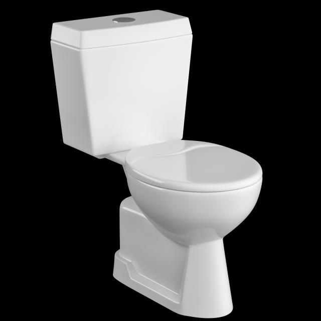 two piece oval shape ewc toilet modeled in 3ds max 3Dモデル .c4d .max .obj .3ds .fbx .stl .blend 