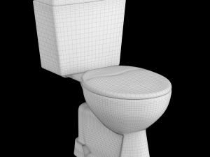 two piece oval shape ewc toilet modeled in 3ds max 3Dモデル