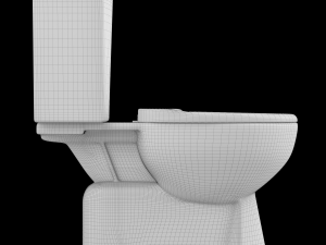 two piece oval shape ewc toilet modeled in 3ds max 3Dモデル
