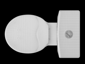 two piece oval shape ewc toilet modeled in 3ds max 3Dモデル