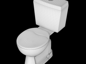 two piece oval shape ewc toilet modeled in 3ds max 3Dモデル