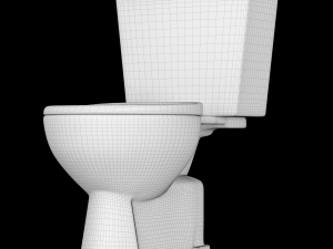 two piece oval shape ewc toilet modeled in 3ds max 3Dモデル