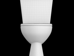 two piece oval shape ewc toilet modeled in 3ds max 3Dモデル