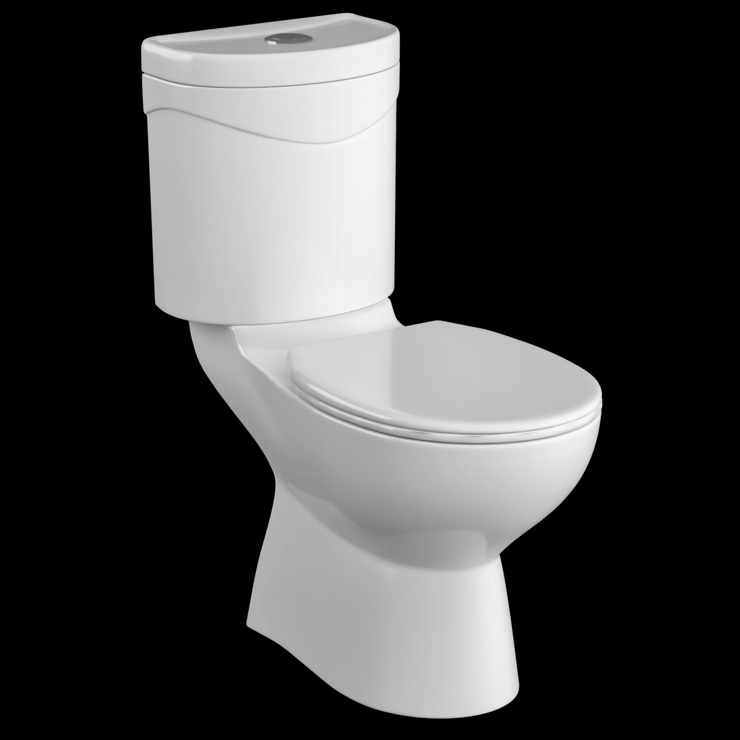 two piece oval shape ewc toilet modeled in 3ds max 3D Model .c4d .max .obj .3ds .fbx .stl .blend
