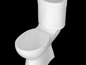 two piece oval shape ewc toilet modeled in 3ds max 3D Model