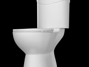 two piece oval shape ewc toilet modeled in 3ds max 3D Model