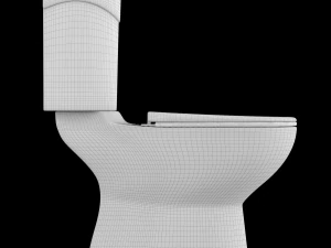 two piece oval shape ewc toilet modeled in 3ds max 3D Model