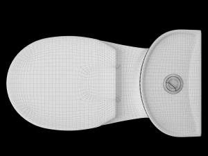 two piece oval shape ewc toilet modeled in 3ds max 3D Model