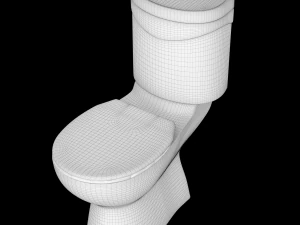 two piece oval shape ewc toilet modeled in 3ds max 3D Model
