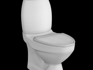 two piece ewc toilet modeled in 3ds max 3D Model