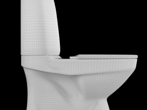 two piece ewc toilet modeled in 3ds max 3D Model