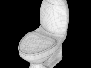 two piece ewc toilet modeled in 3ds max 3D Model