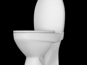 two piece ewc toilet modeled in 3ds max 3D Model