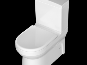two piece ewc toilet modeled in 3ds max Modèle 3D