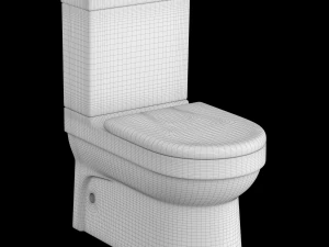 two piece ewc toilet modeled in 3ds max 3D Model