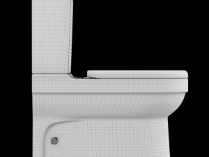 two piece ewc toilet modeled in 3ds max Modèle 3D