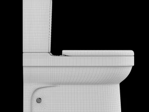two piece ewc toilet modeled in 3ds max 3D Model