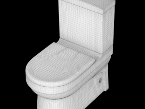two piece ewc toilet modeled in 3ds max Modèle 3D