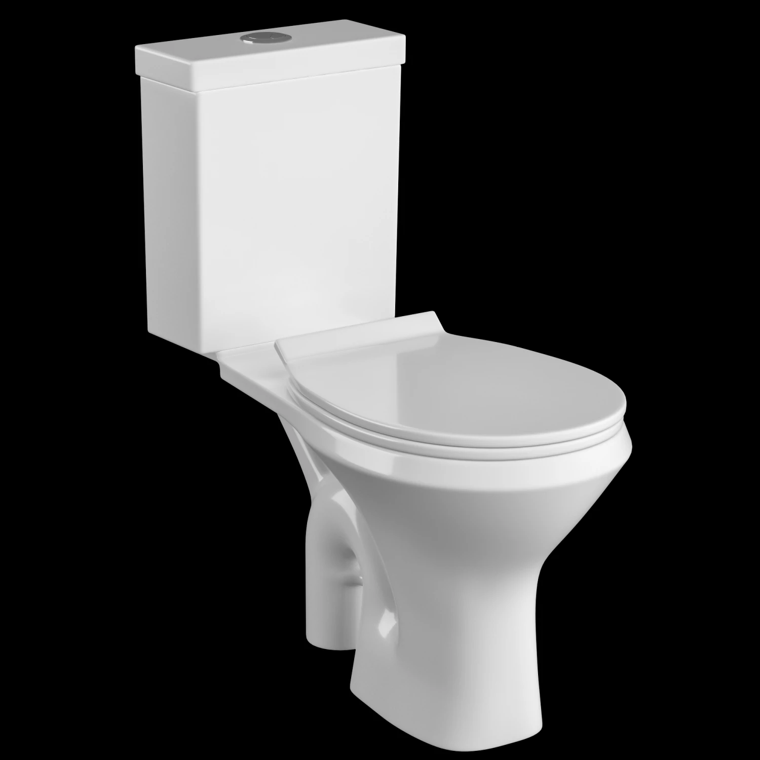 two piece oval shape ewc toilet modeled in 3ds max 3D Model .c4d .max .obj .3ds .fbx .stl .blend 