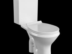 two piece oval shape ewc toilet modeled in 3ds max 3D Модель