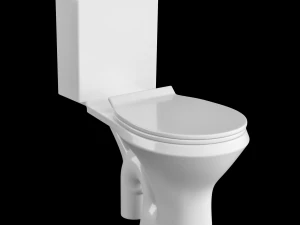 3ds max'te modellenen iki par&ccedil;alı oval şekilli ewc tuvalet 3D Model