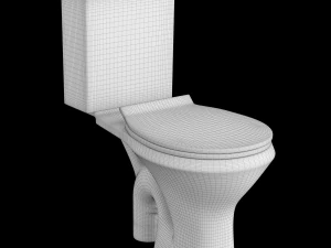 two piece oval shape ewc toilet modeled in 3ds max 3D Model