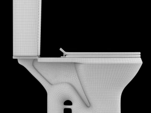 two piece oval shape ewc toilet modeled in 3ds max 3D Model