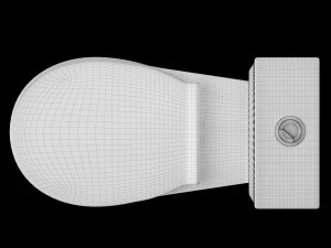 two piece oval shape ewc toilet modeled in 3ds max 3D Model