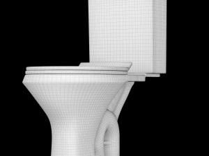 two piece oval shape ewc toilet modeled in 3ds max 3D Model