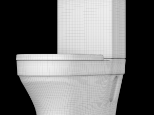 two piece ewc toilet modeled in 3ds max Model 3D