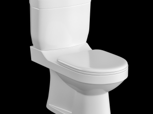 two piece oval shape ewc toilet modeled in 3ds max 3Dモデル
