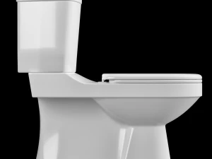 two piece oval shape ewc toilet modeled in 3ds max 3D Model