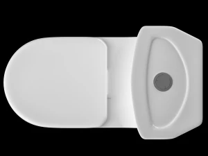 two piece oval shape ewc toilet modeled in 3ds max 3D Model