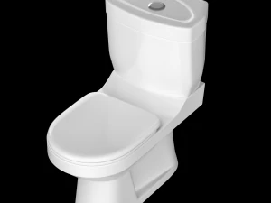 two piece oval shape ewc toilet modeled in 3ds max 3D Model