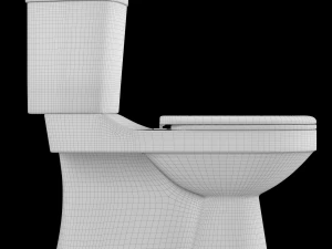 two piece oval shape ewc toilet modeled in 3ds max 3D Model