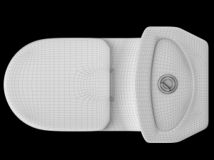 two piece oval shape ewc toilet modeled in 3ds max 3D 模型