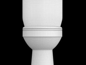 two piece oval shape ewc toilet modeled in 3ds max 3D Model